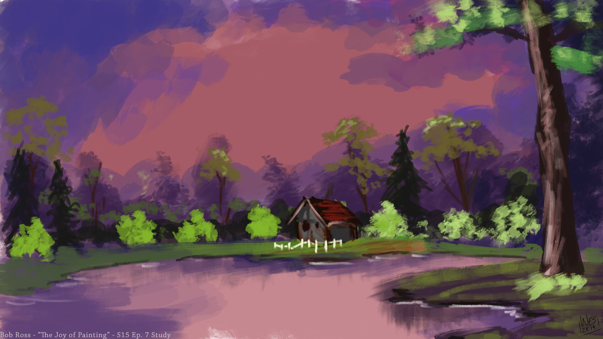 Artstation Bob Ross Studies May Sketch 10 Wesley Gardner