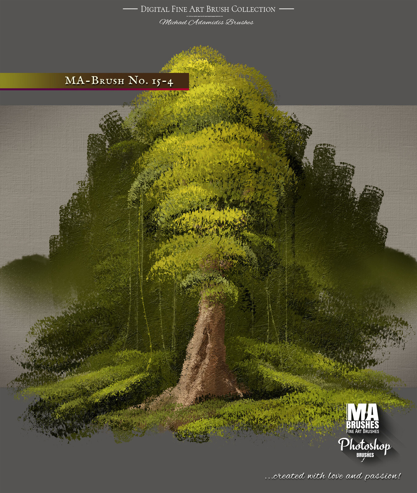 MA-BRUSHES - Most Realistic Photoshop Brushes with Oil Texture! Tree / Foliage / Grass / Leaves 
