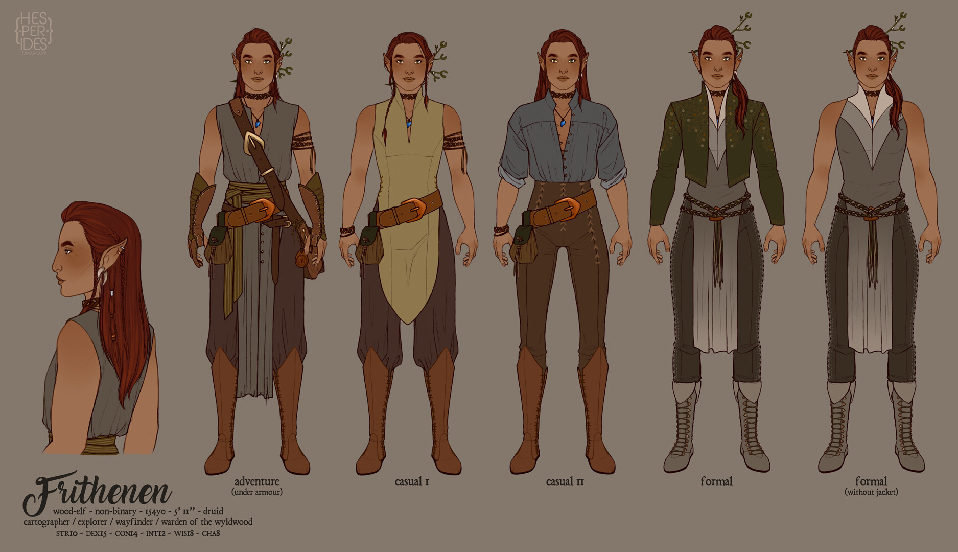 Outfits for my D&D character Frithenen. 