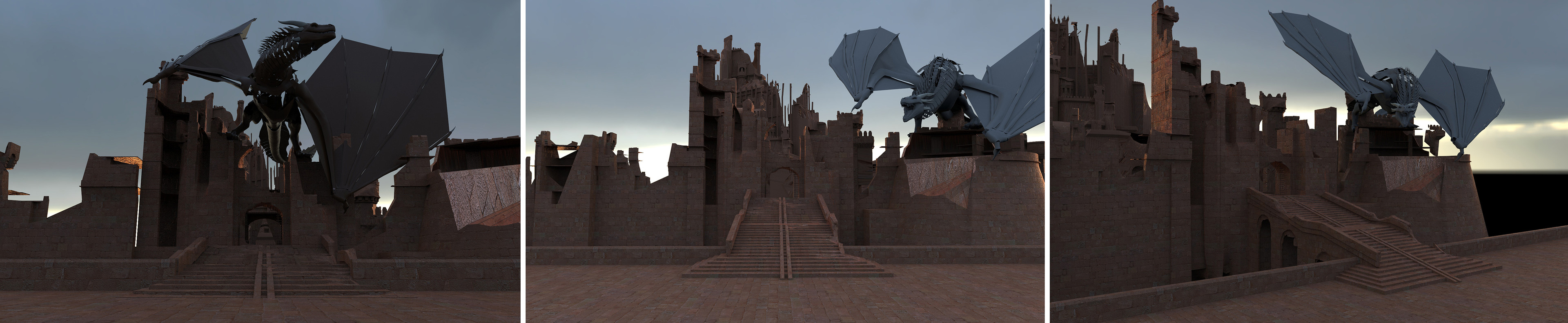 Early renders of the Red Keep gate model 