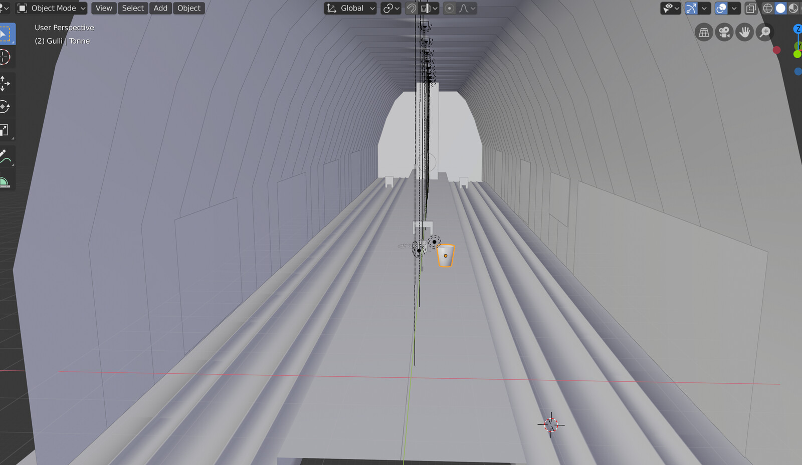The subway tunnel, made with a bunch of arrays