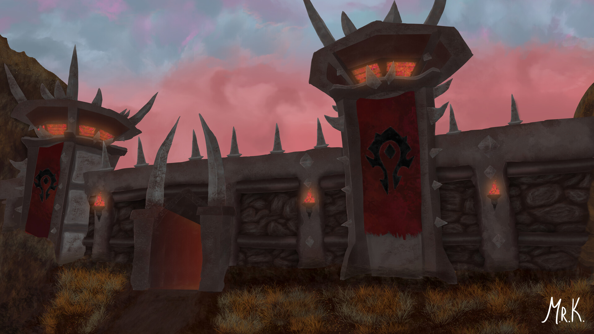 ArtStation Orgrimmar in early sunset.