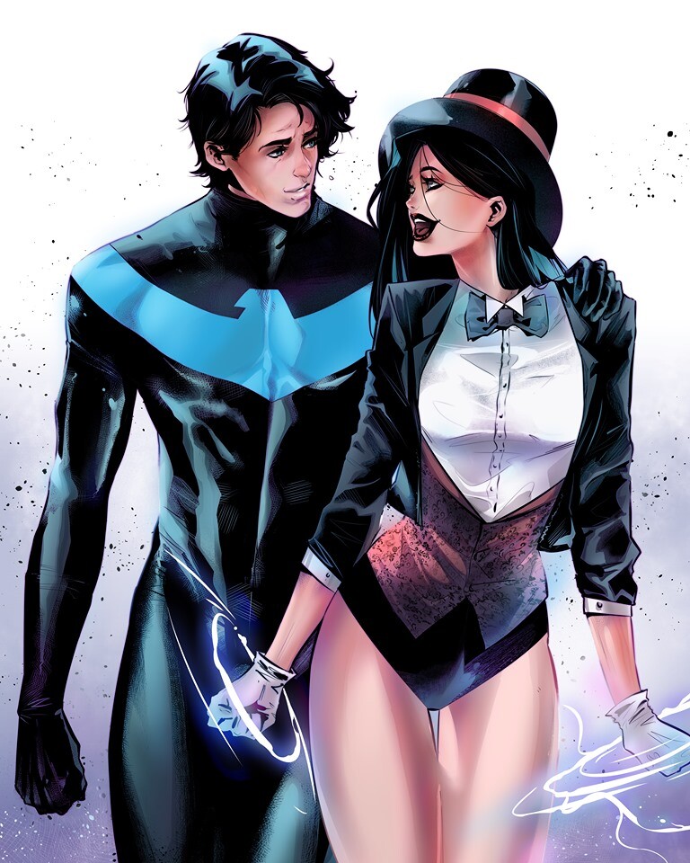 ArtStation Nightwing and Zatanna