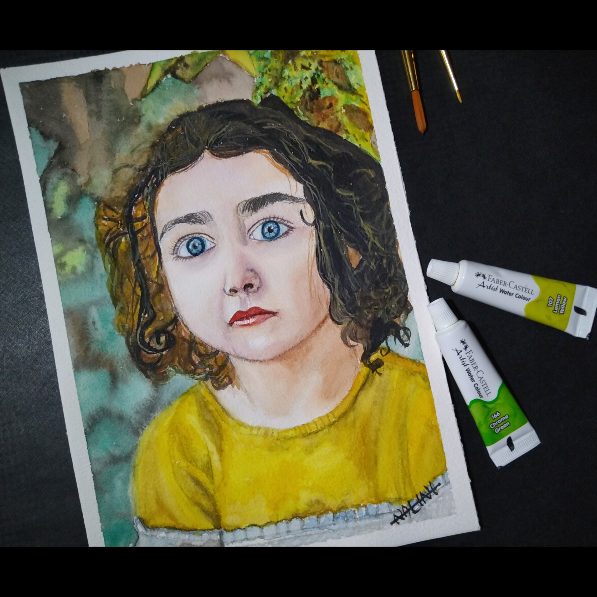 Nalini D Watercolor Portrait Painting Of Baby Girl