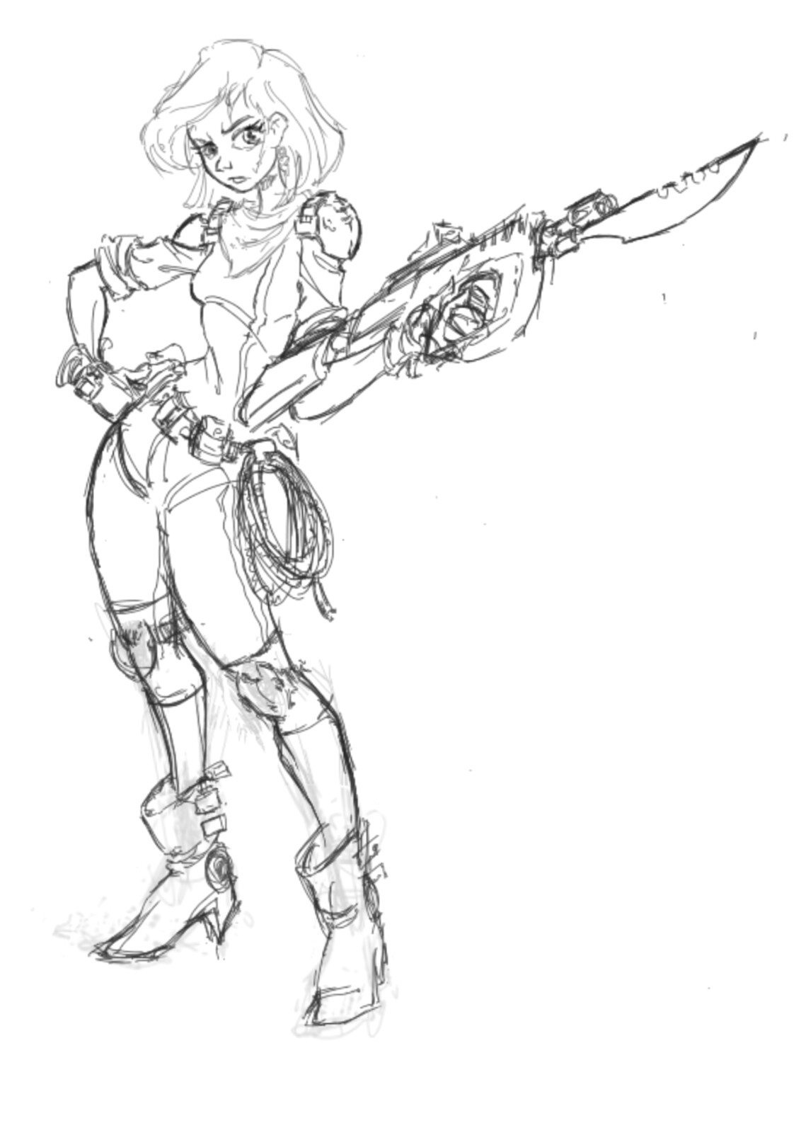 Quick Doodle - SciFi Military Female