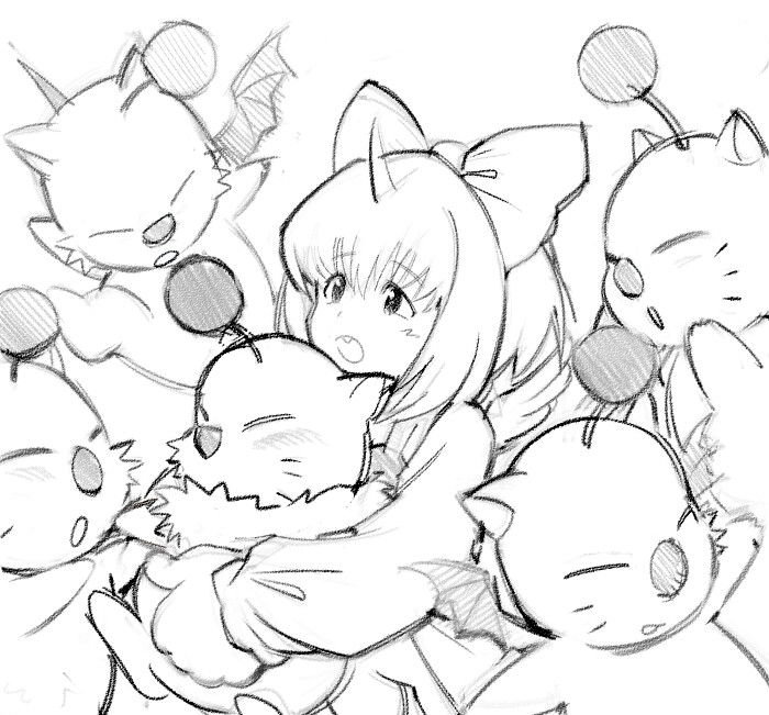 Eiko and the Moogles from Final Fantasy IX