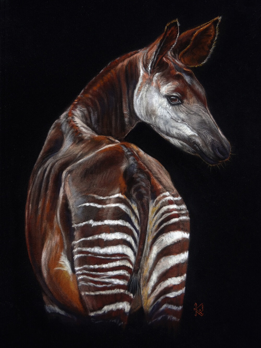 Forest Horse. Pastel on velour, 35x50 cm.