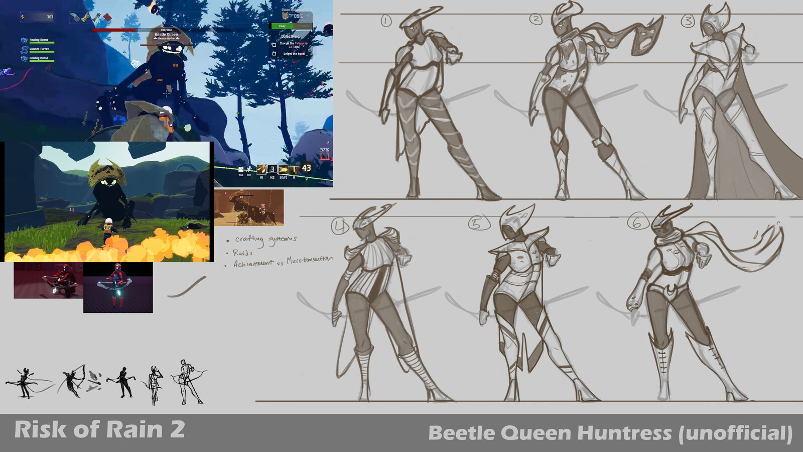 Risk of Rain 2 - Queen Beetle Huntress Concept.