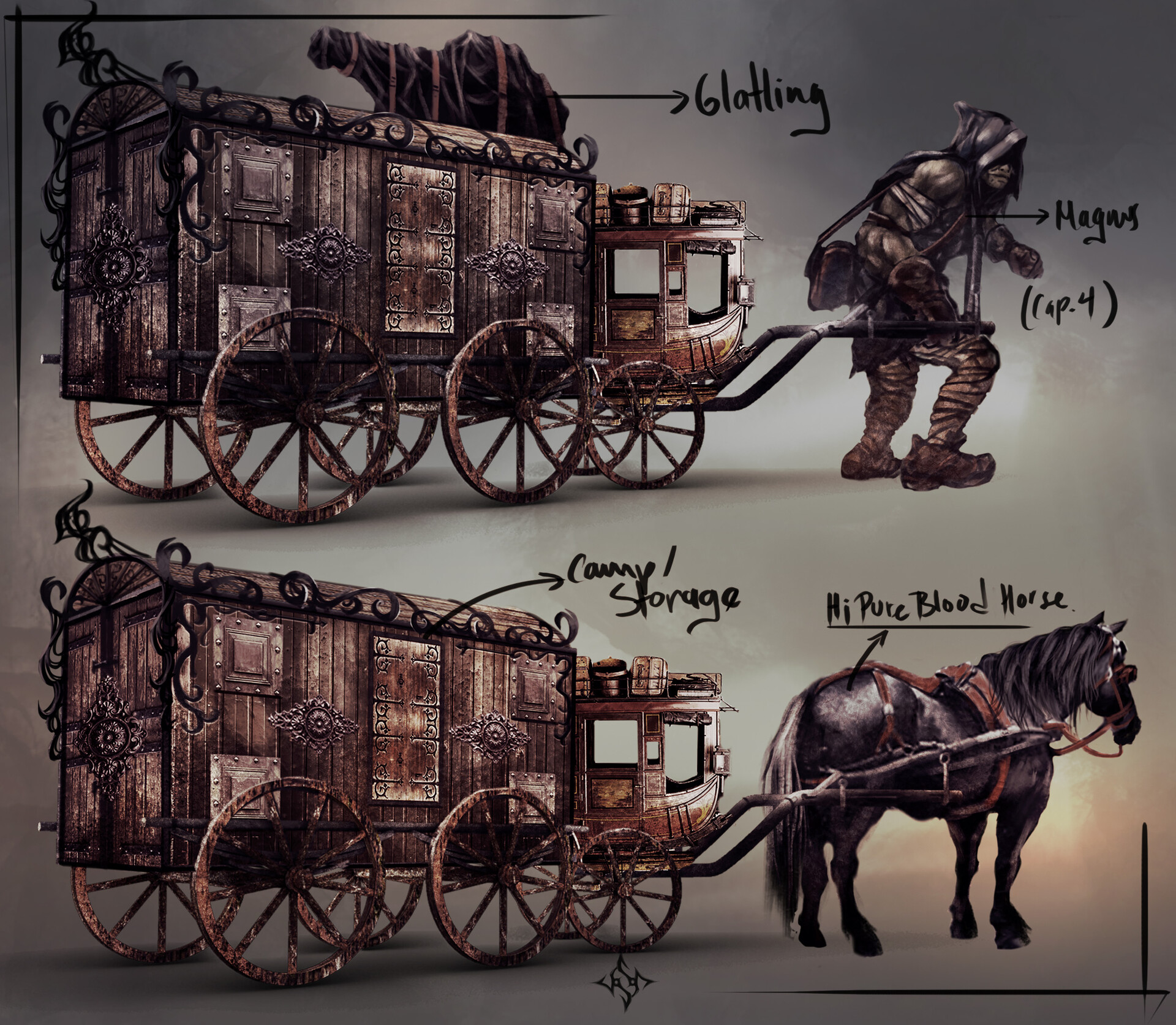 ArtStation Horse cart concept