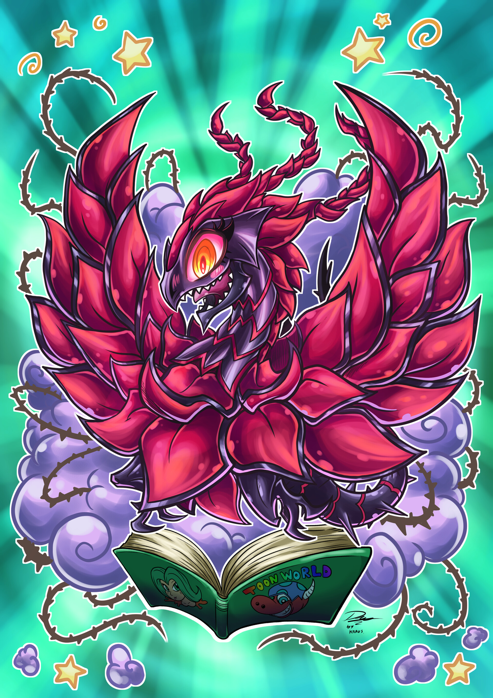 Kraus Arts - Toon Black Rose Dragon.