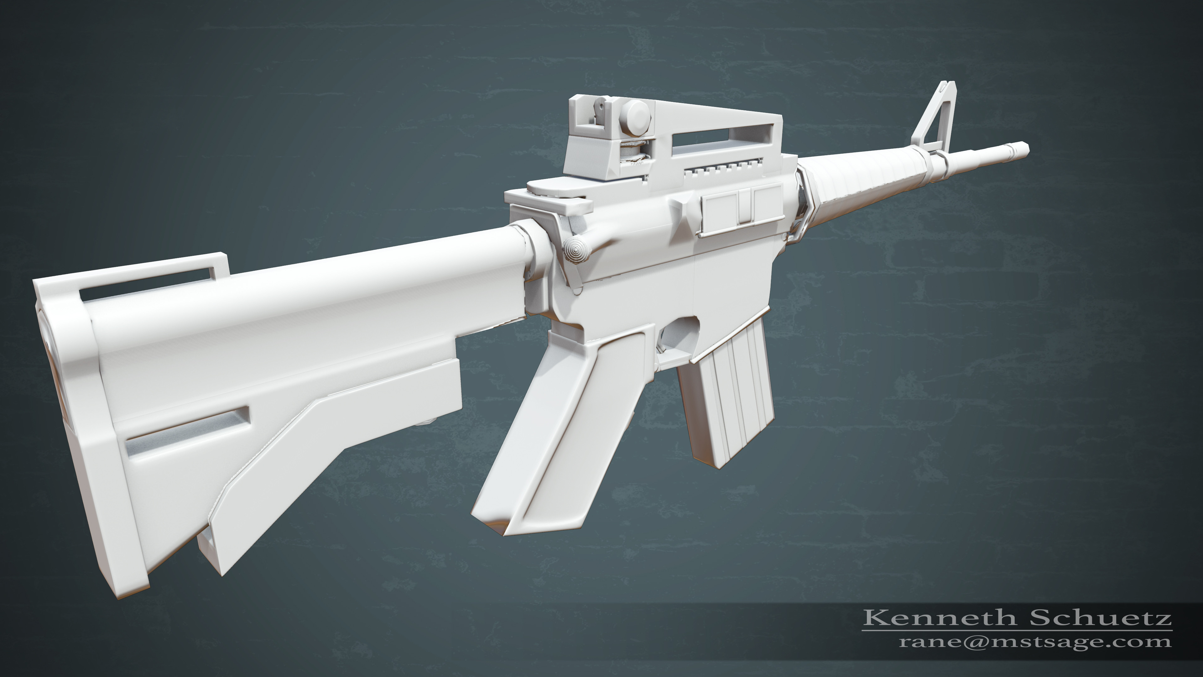 This is my initial bake of the M4 Carbine Game Res Model with a High Res.