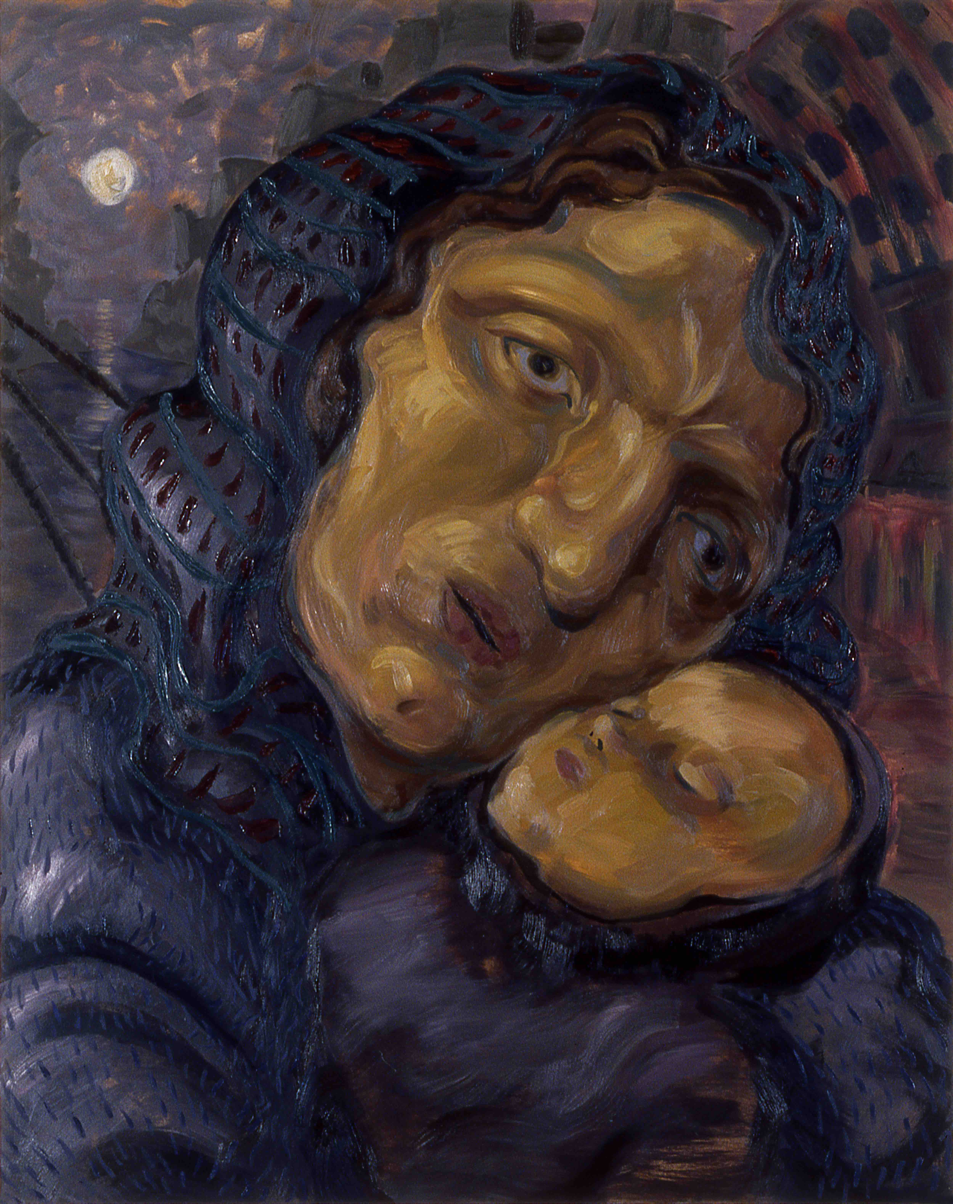 THE IMMIGRANT, painted by Vince Mancuso in 1990, oil on canvas 4x5 feet. Available