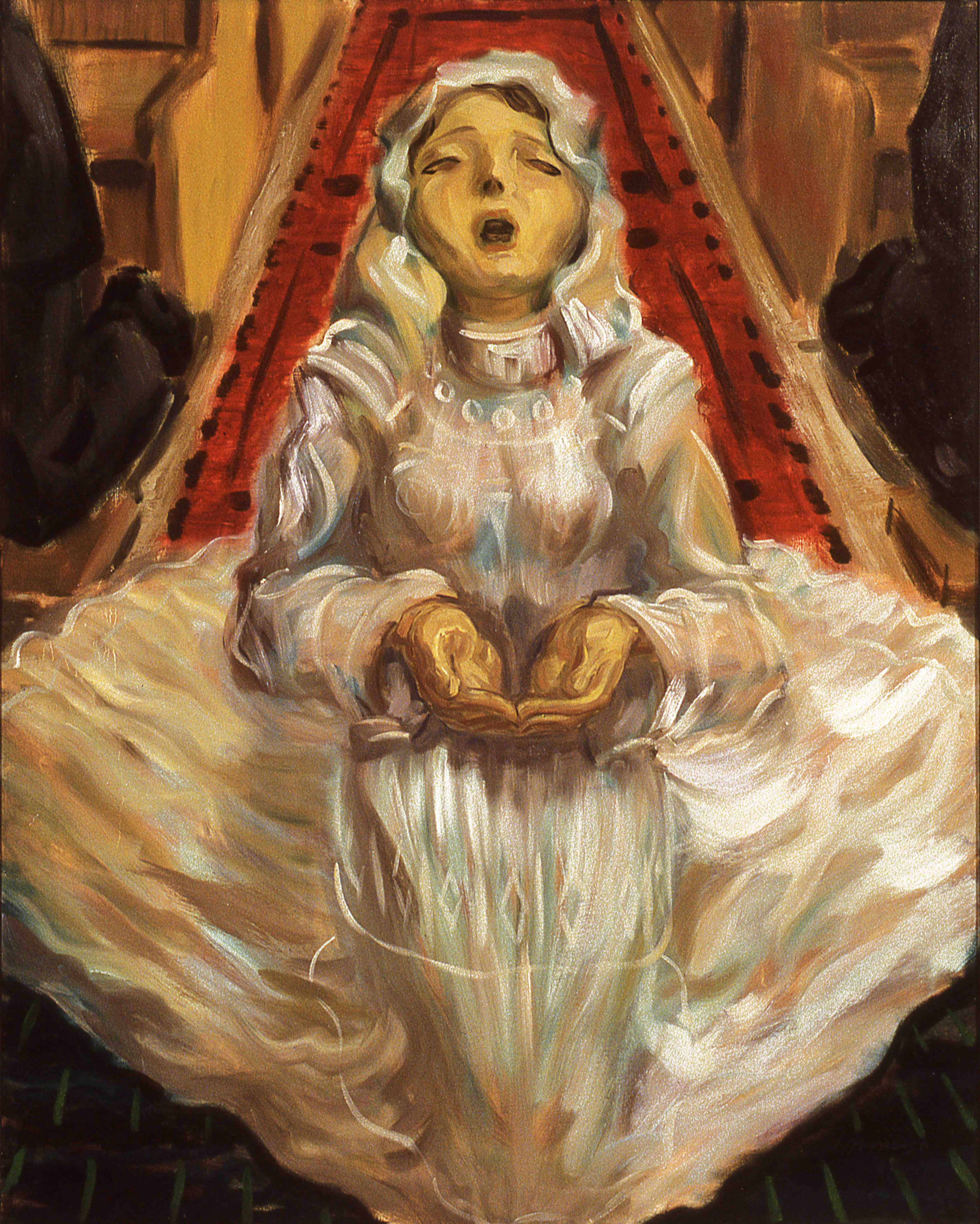 THE FIRST COMMUNION, painted by Vince Mancuso in 1990, oil on canvas 4x5 feet, private collection.