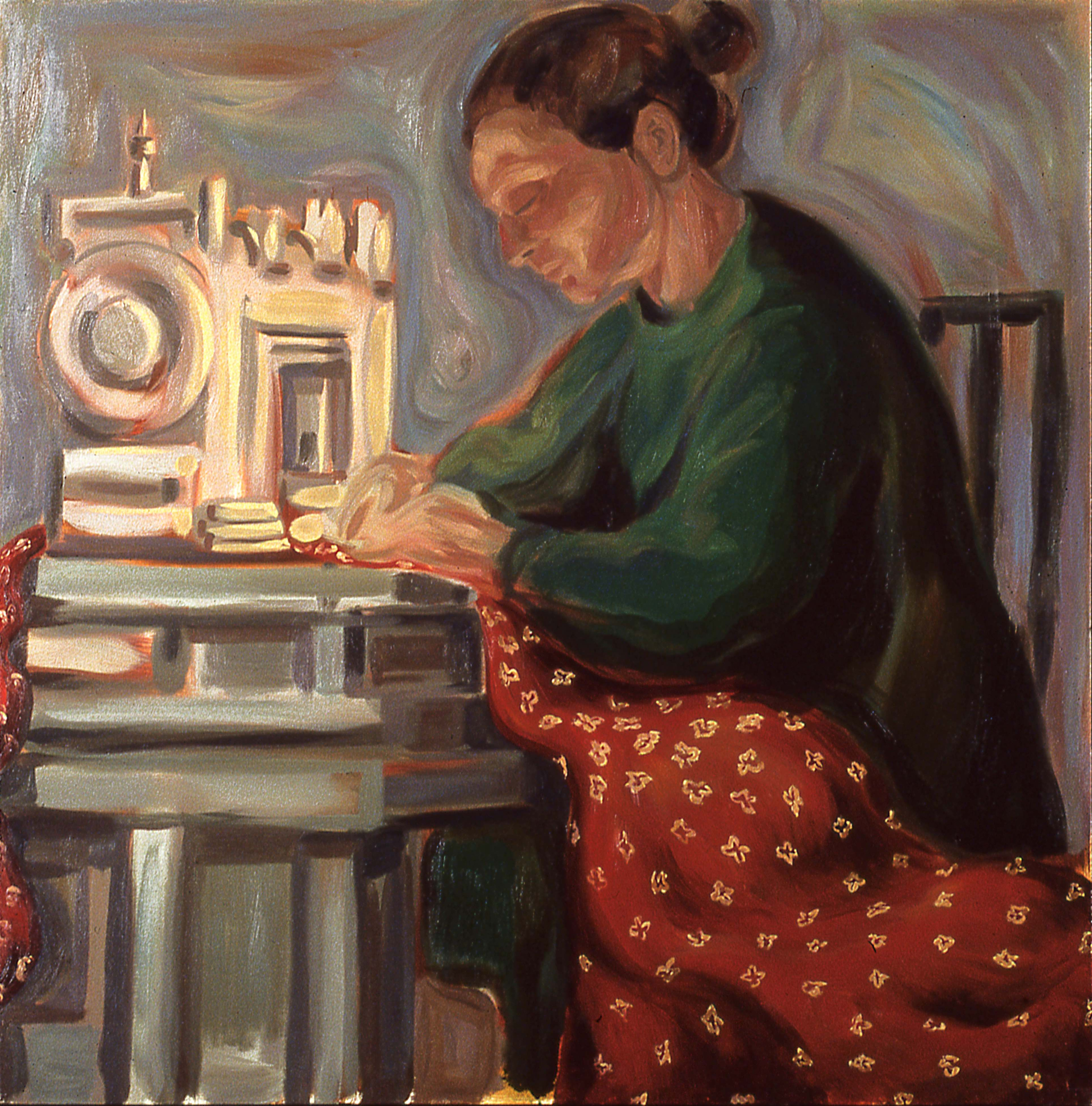 WORK IS THE CONDITION FOR EQUALITY #3, painted by Vince Mancuso in 1991, oil on canvas 4x5 feet