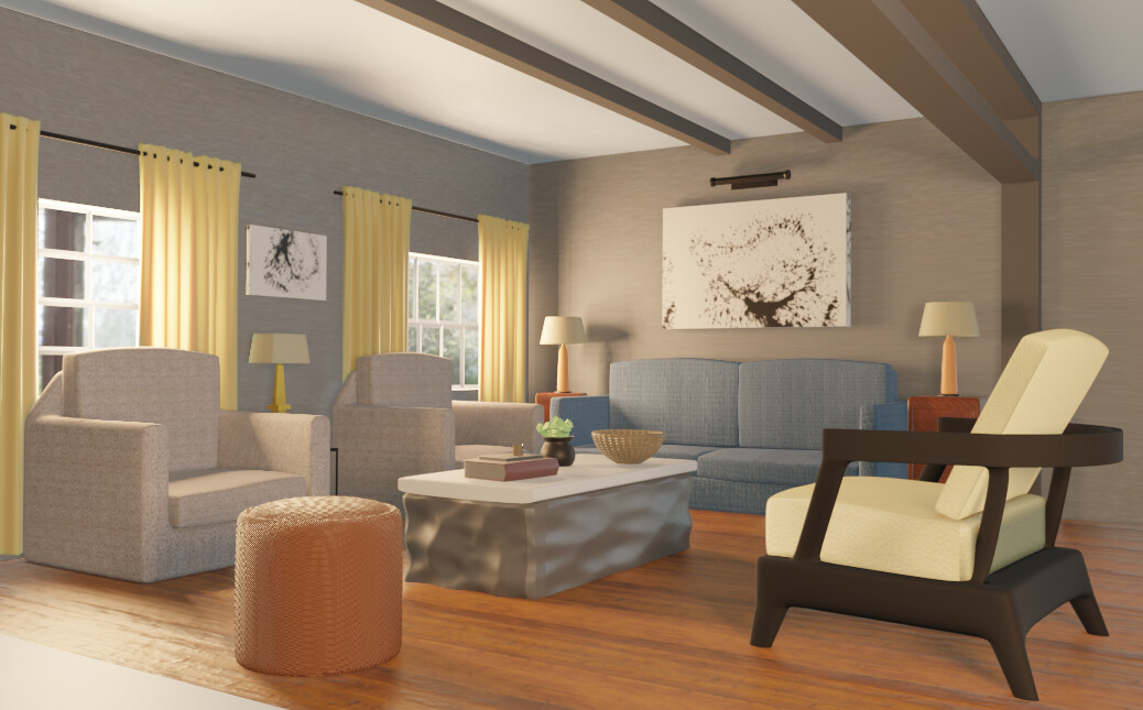 Artstation Living Room Interior Practice Ahmed Shahriar