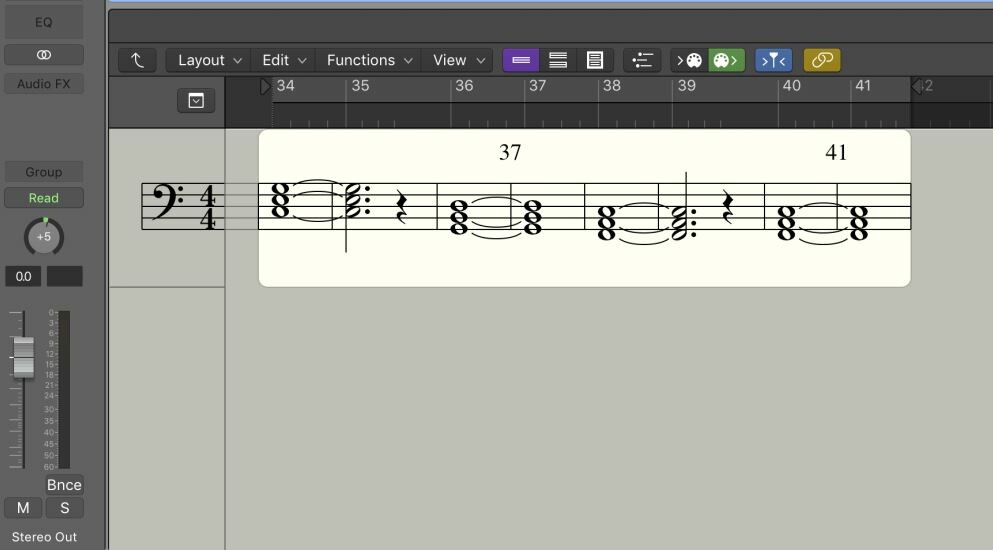 This would be the 5th time working with my lovely mum; who happens to be an excellent composer, on a music piece. I started alone placing simple synth notes as the initial idea was a sci-fi ambience. 