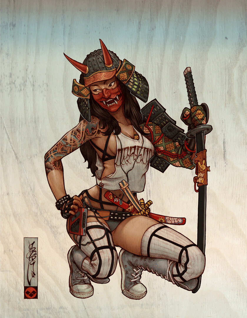 Artstation Hanya Mask Samurai Girl Deseo Artstation Hanya Mask Samurai Girl Deseo