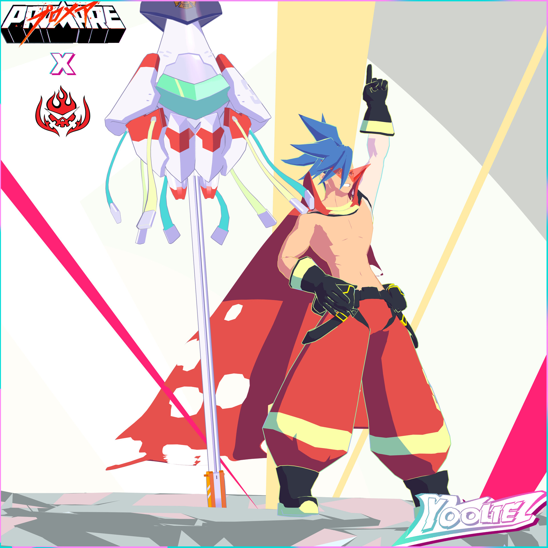 Wallpaper Ulyses Bain Promare Galo 3d Model Fan Art Trigger Desktop Wallpaper