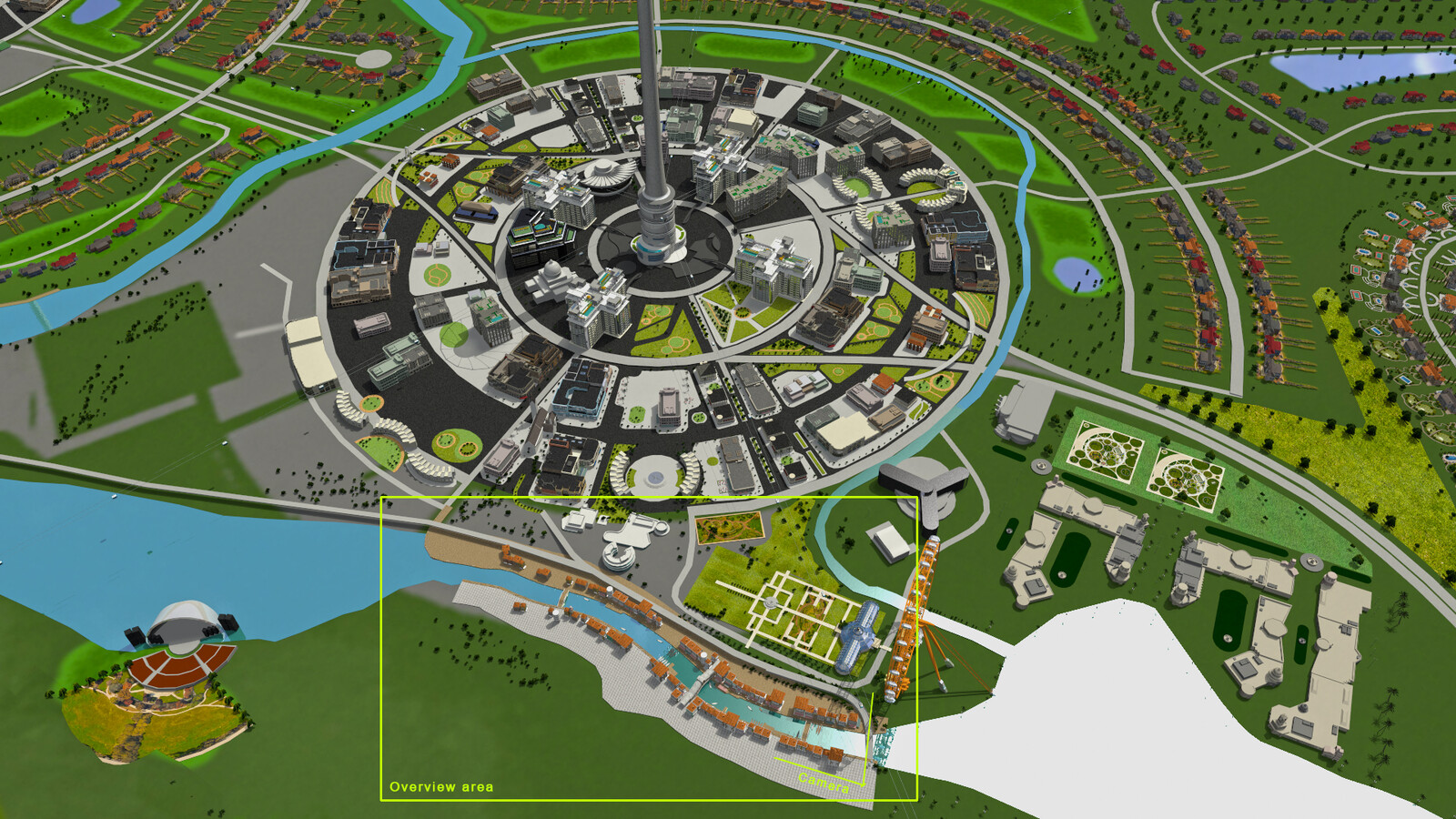 Staging and location of scene in the city. 
City design was developed by Thang Le, Ben Grangerau and Chris Voy at the ILM Art Department. 