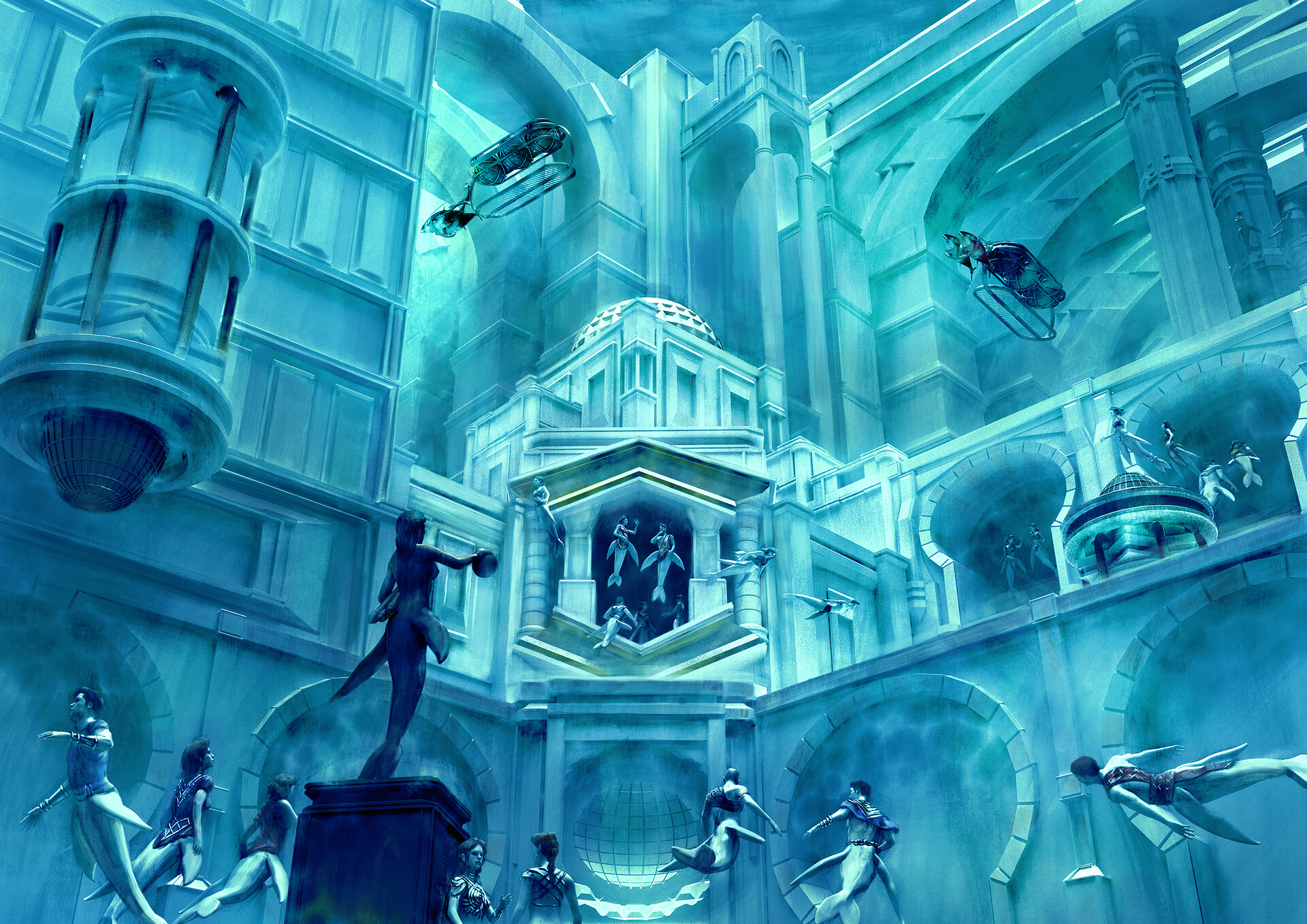 Pablo D Hidalgo Merfolk Underwater City View 1