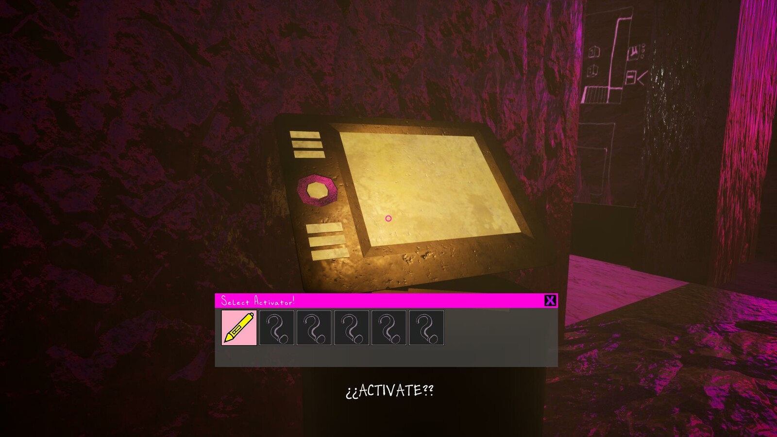When you obtain the Wacom Pen from the Truth NPC, the Wacom Tablet lights up and can be activated.