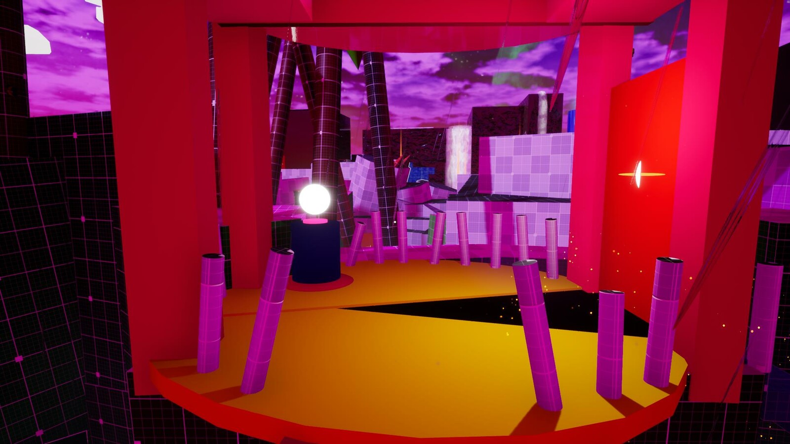 View from the first Activator. Pacman can be seen underneath as the area is inspired by Pacman and the famous Metastasis map from the Half Life mod, Minerva.