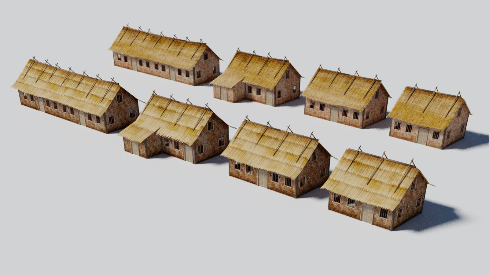 low poly atap buildings