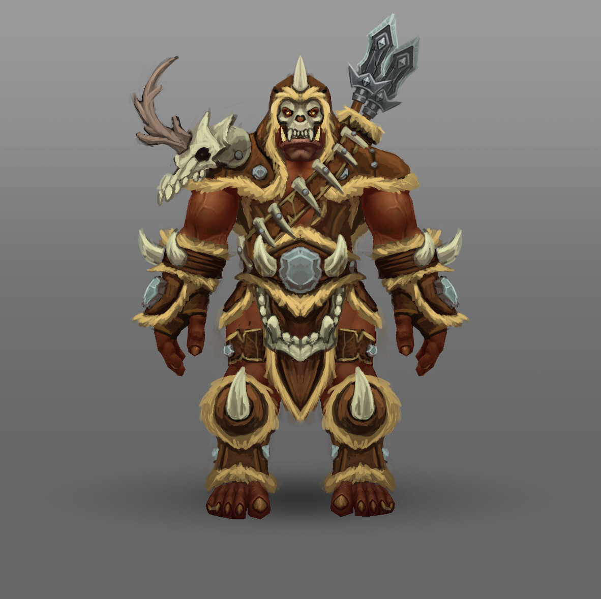 Hunter

This one is based on the Thunderlord Clan. Similar to the Blackrock set, there was a set themed around them already in the game. But with the new tech available since Legion, new ways to design armor are possible.
