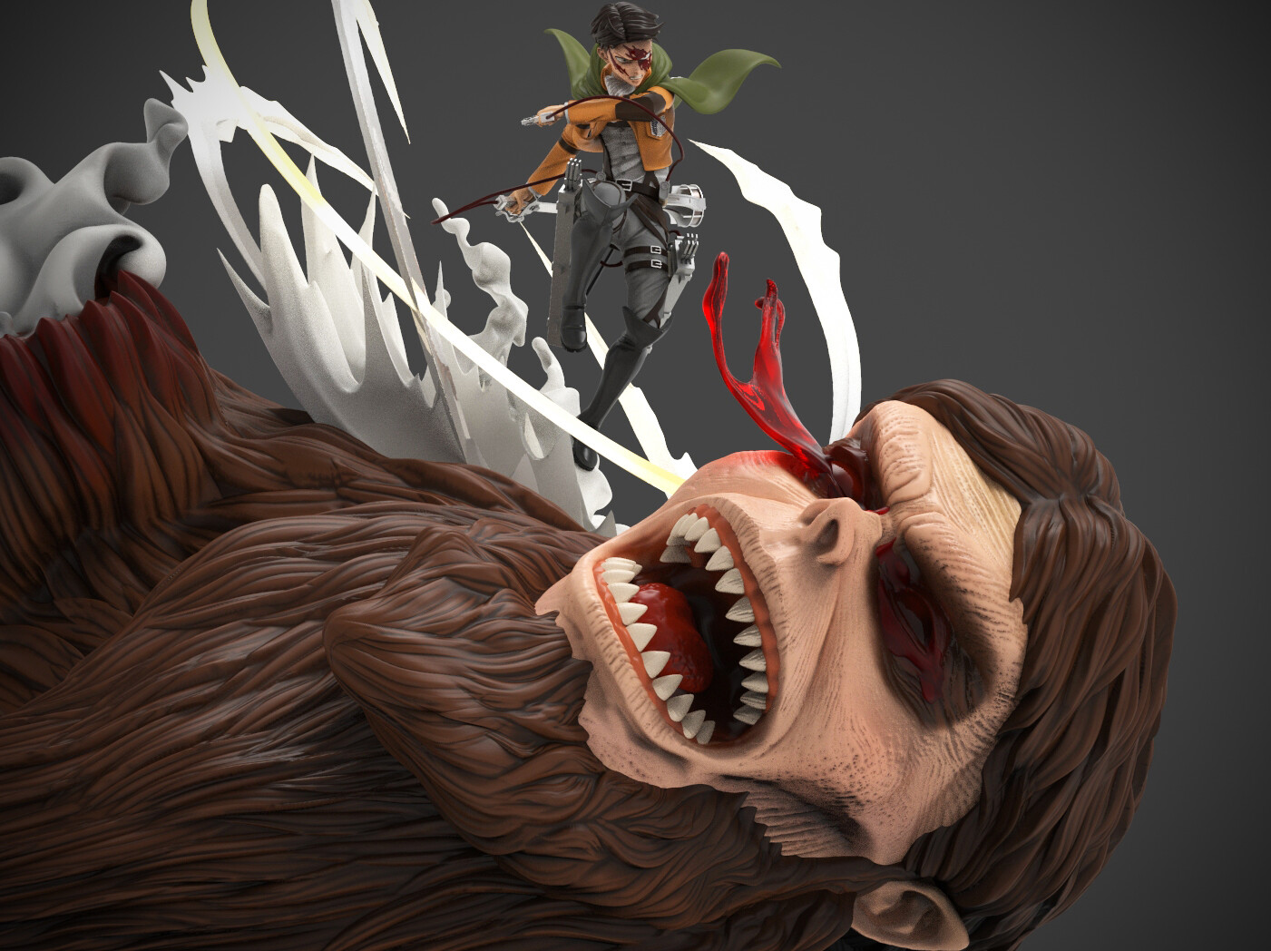 levi ackerman beast titan statue