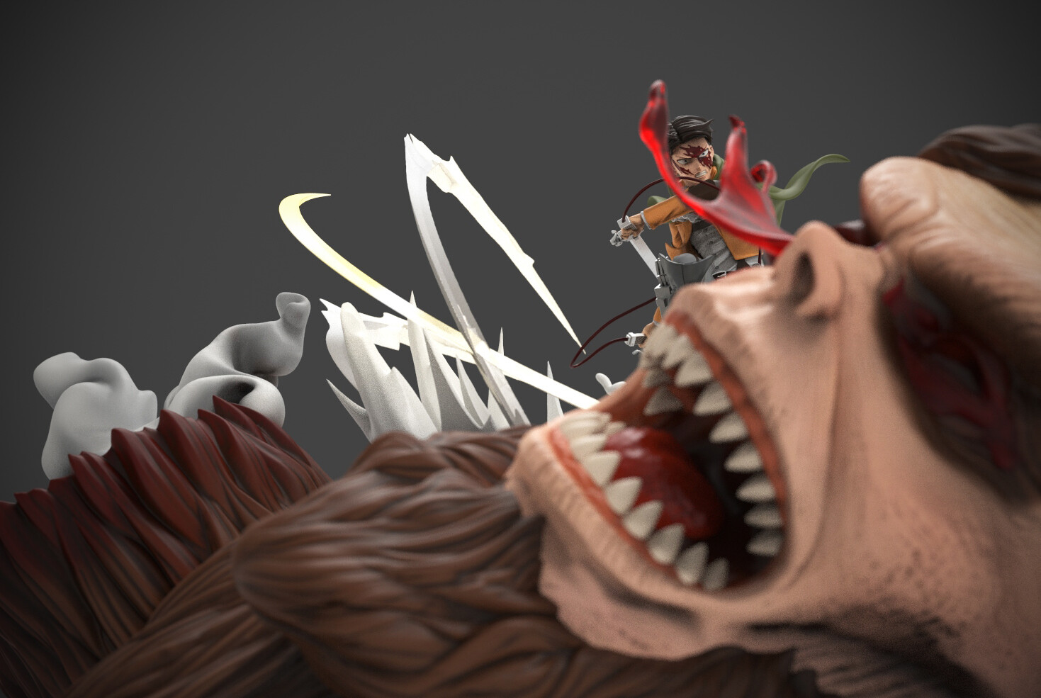 Artstation Levi Vs Beast Titan Ranger The Gakabox