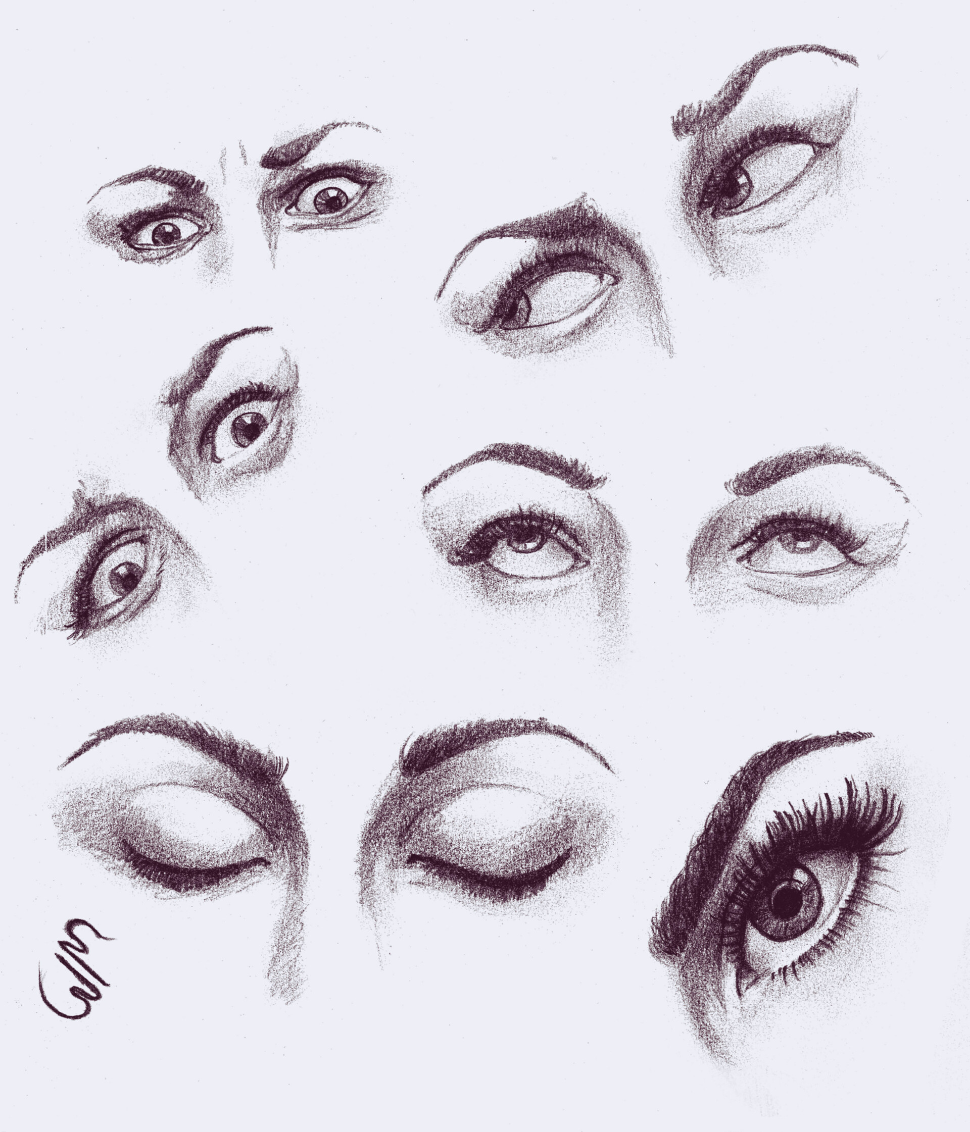 Artstation Eyes Pencil Sketches Godserg Art