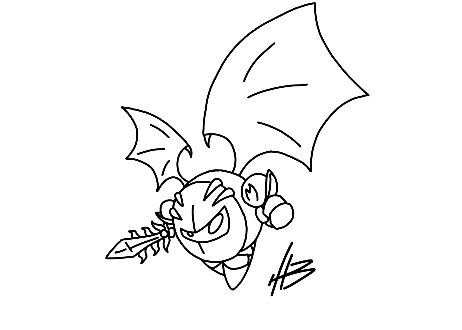 kirby meta knight coloring pages