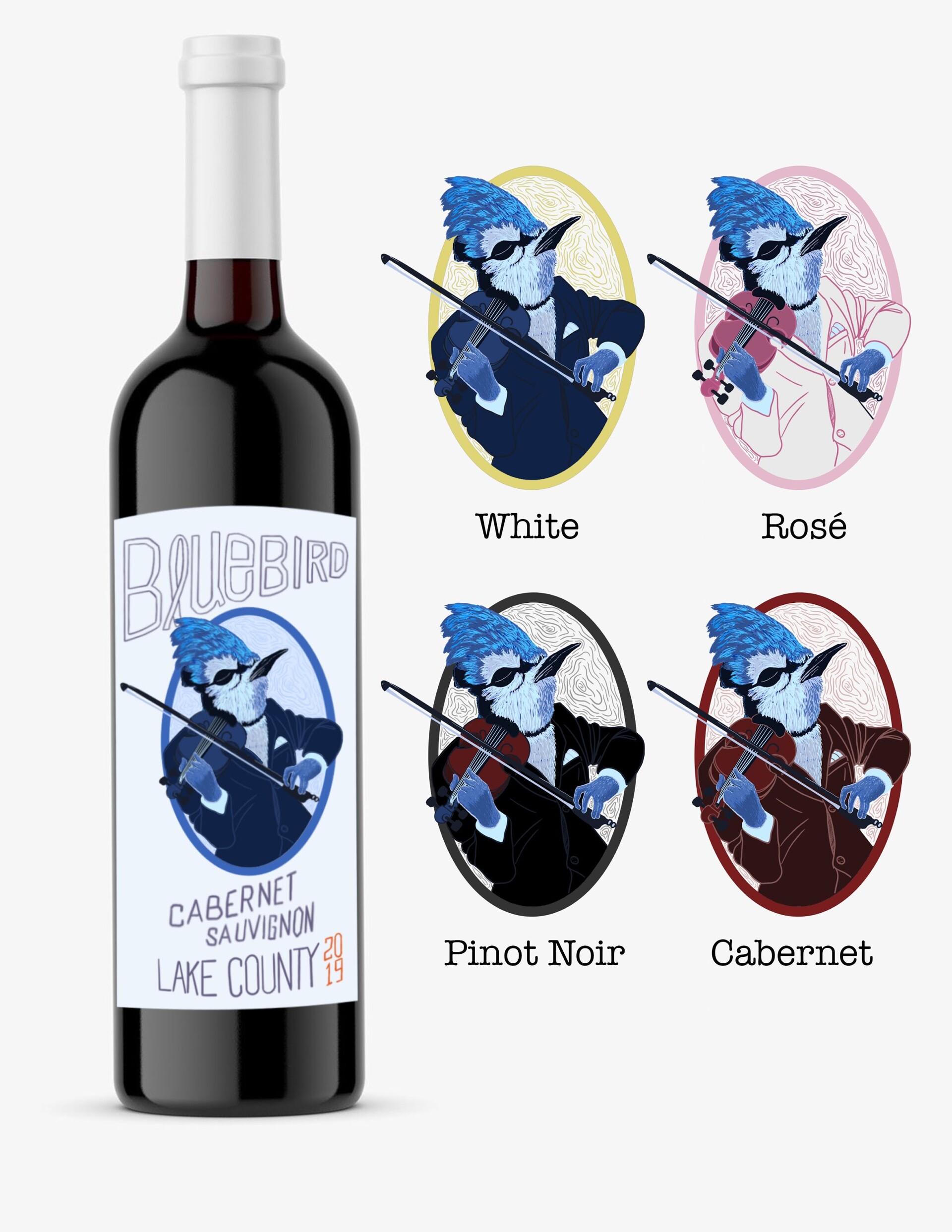 ArtStation - Blue Bird wine label