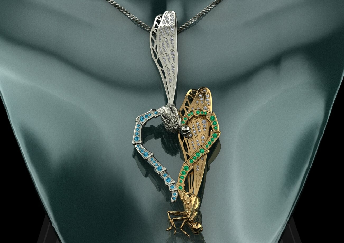 Dragonfly shop 3d necklace