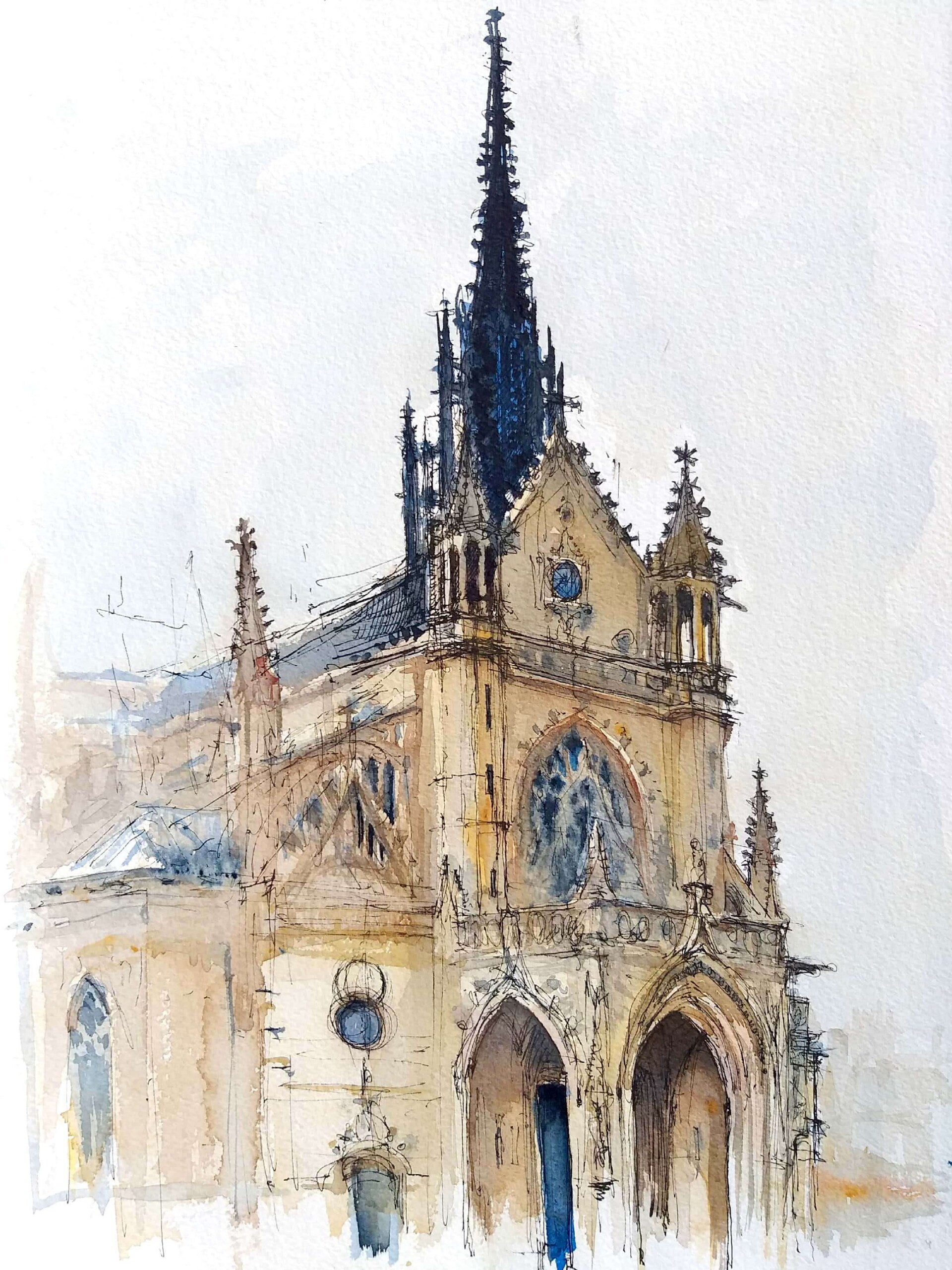Juan Carlos Figuera  Gothic Architecture Sketch  La Chapelle