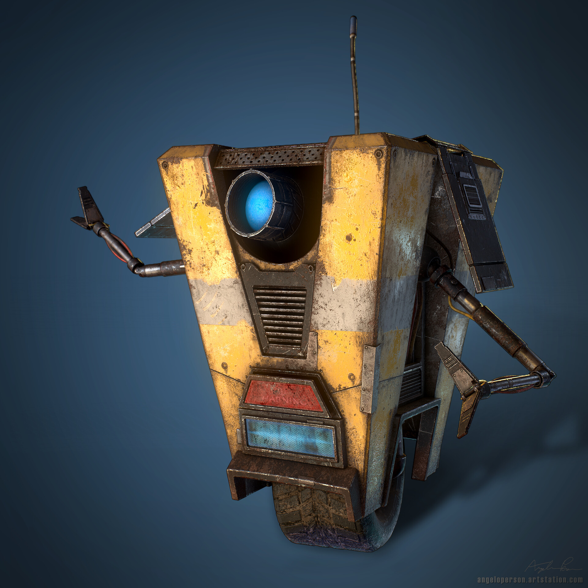 A fan art I did of Claptrap from the Borderlands series. 