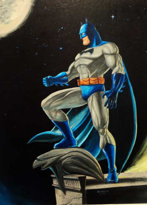 Artstation Batman Acrylic Painting Roel Cancio