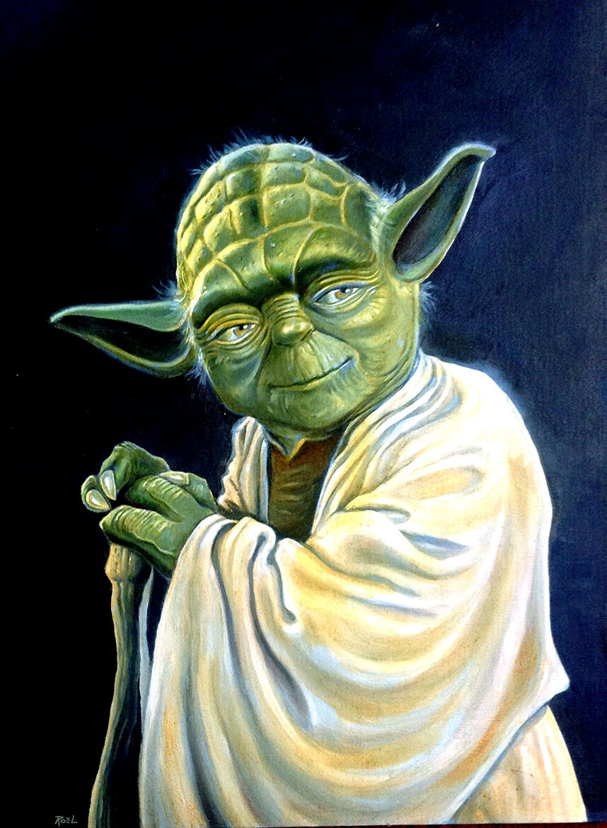 Artstation Yoda Oil Painting Roel Cancio