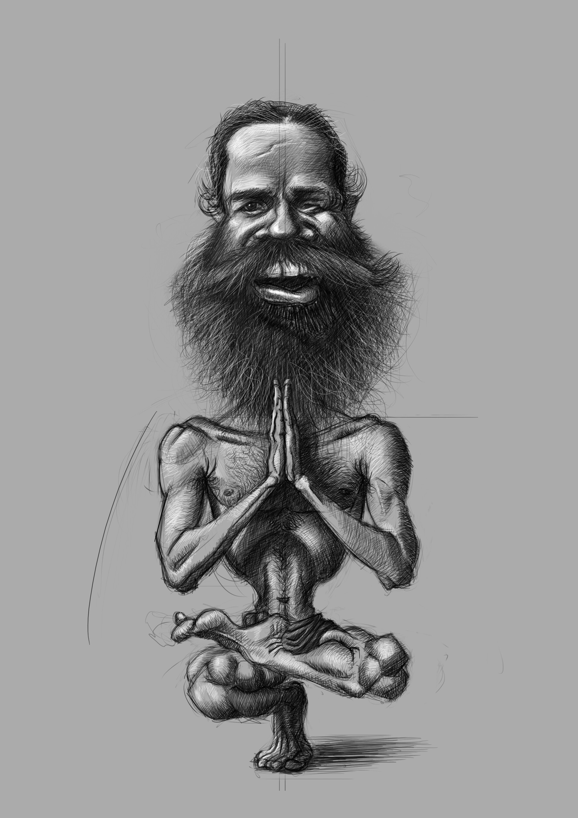 Digital Painting Of Baba Ramdev | DesiPainters.com