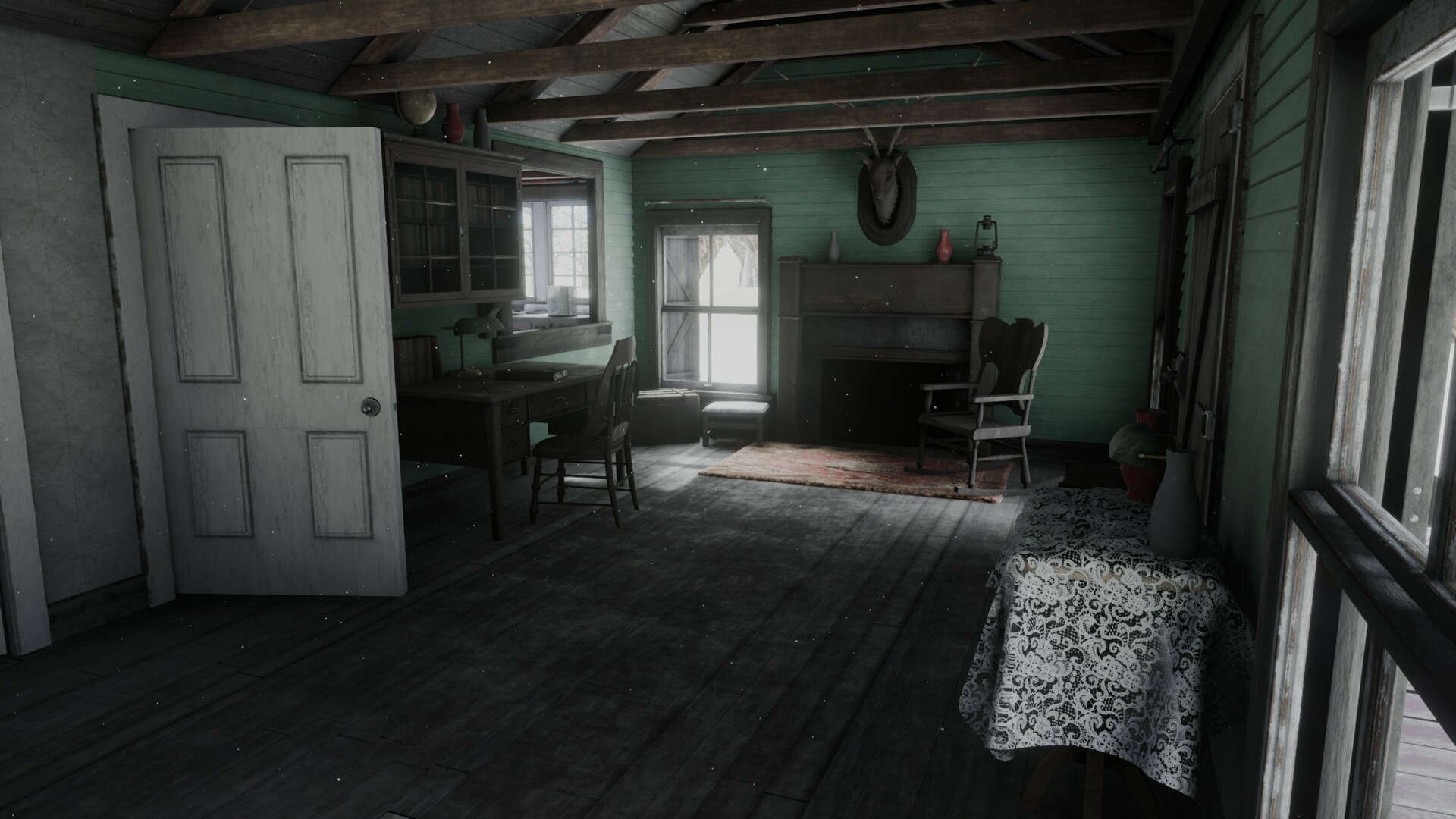 evil dead cabin living room