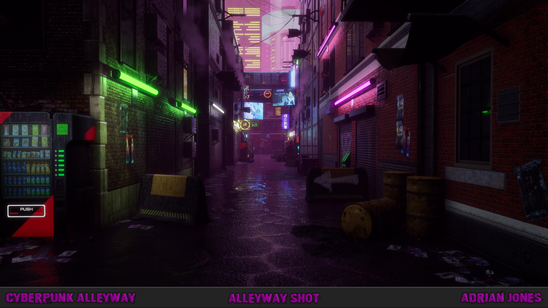Artstation Urban Cyberpunk Alleyway Adrian Jones
