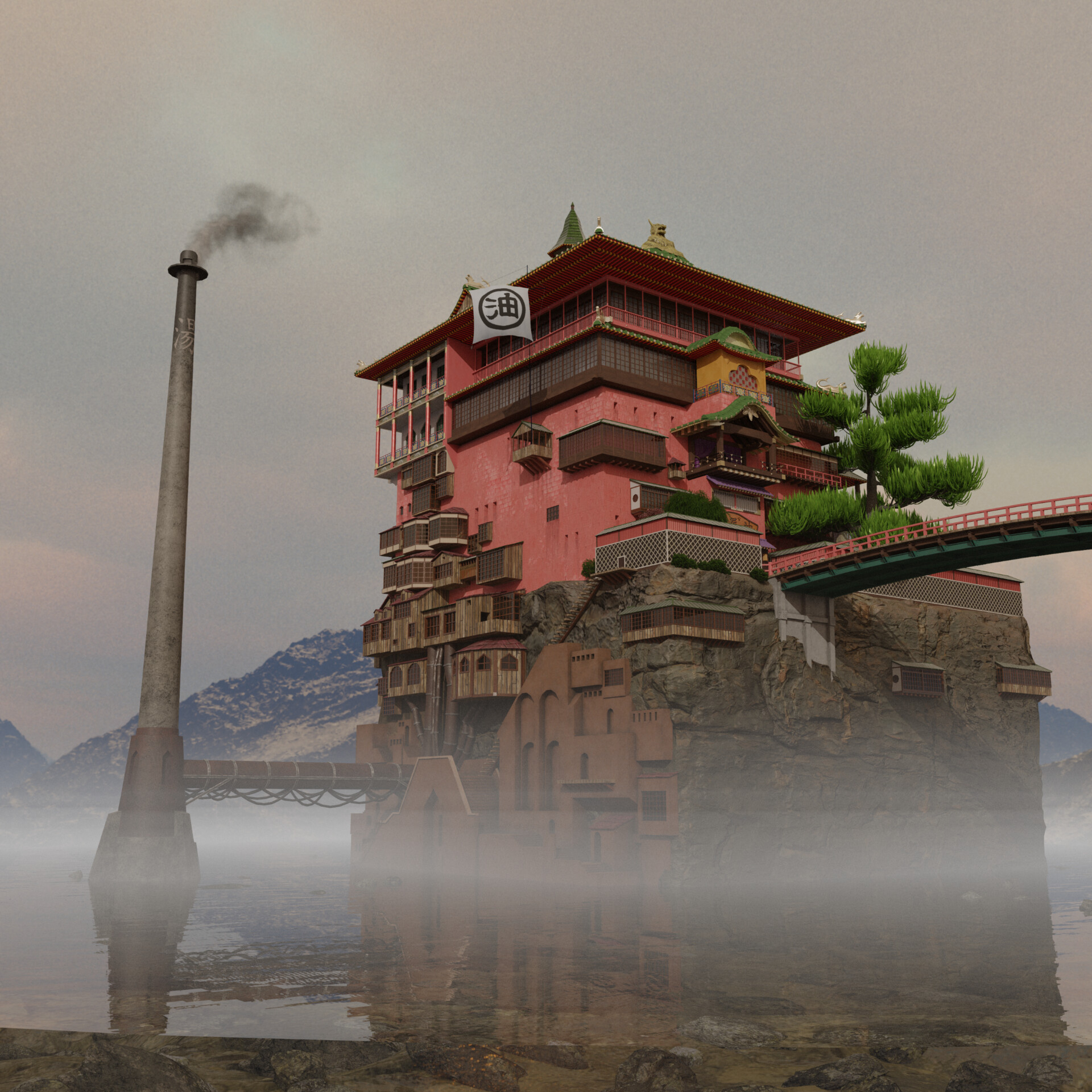 ArtStation - "Spirited Away" Bath House scene, Artur Rozghon