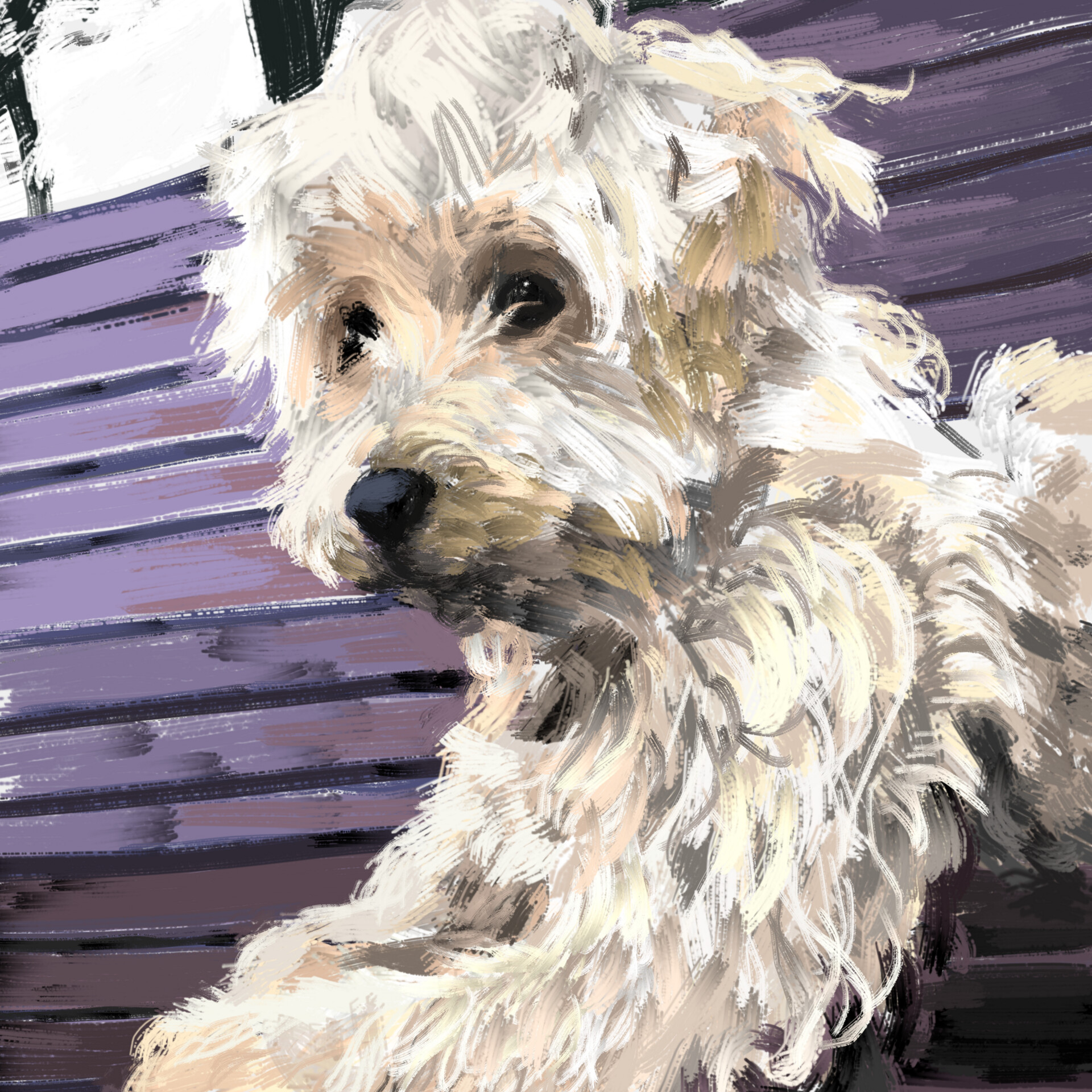 Artstation Realistic Dog Painting Goncalo Santos