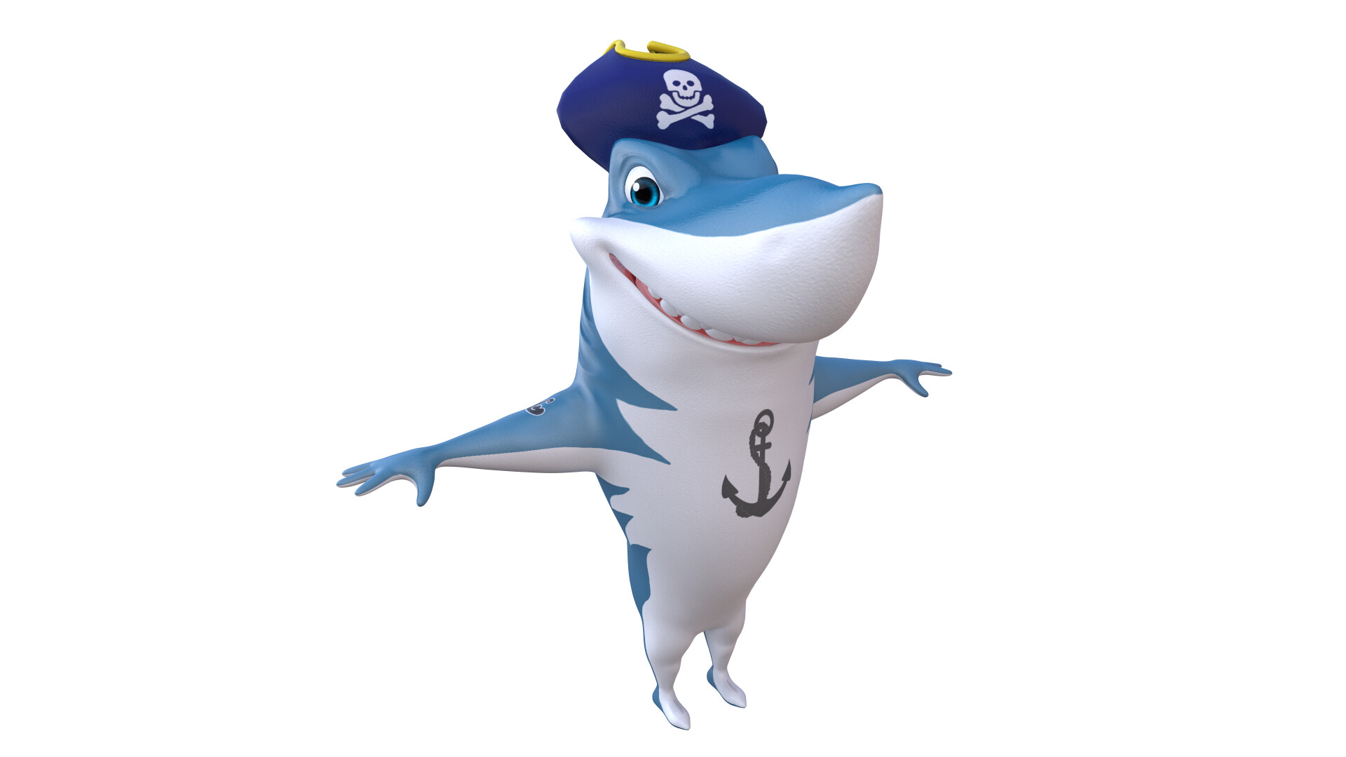 Incom Studio 3d Cartoon Animals Fish Shark Rig