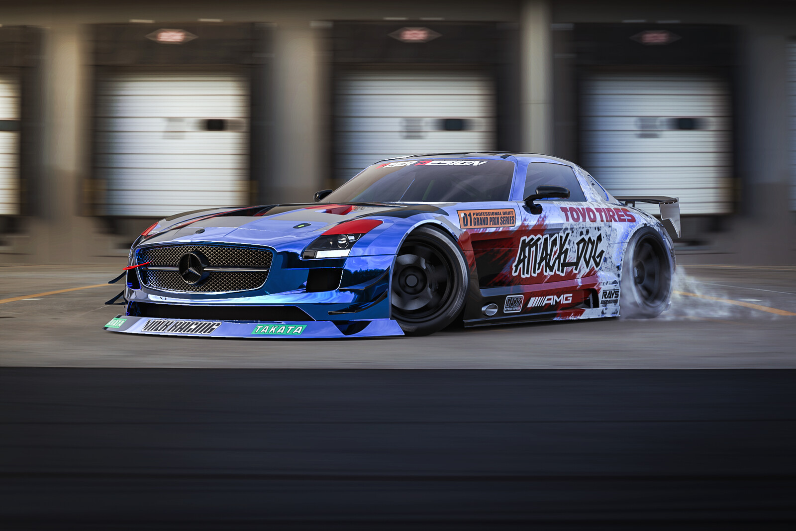 Artstation Mercedes Sls D1gp Drift Car Veer Design