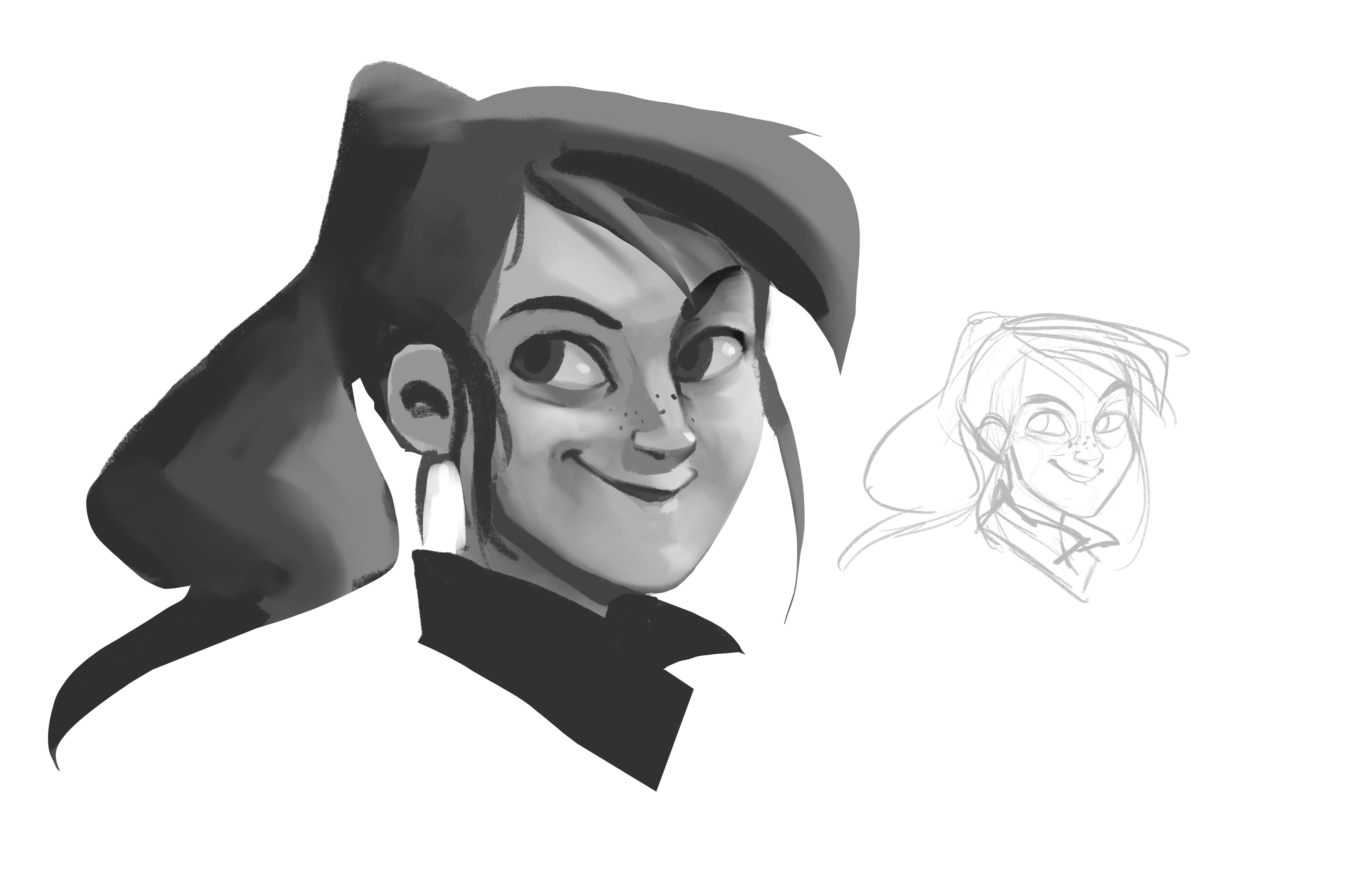 First try to give volume to Vivi  (kind of "adult" for the character)