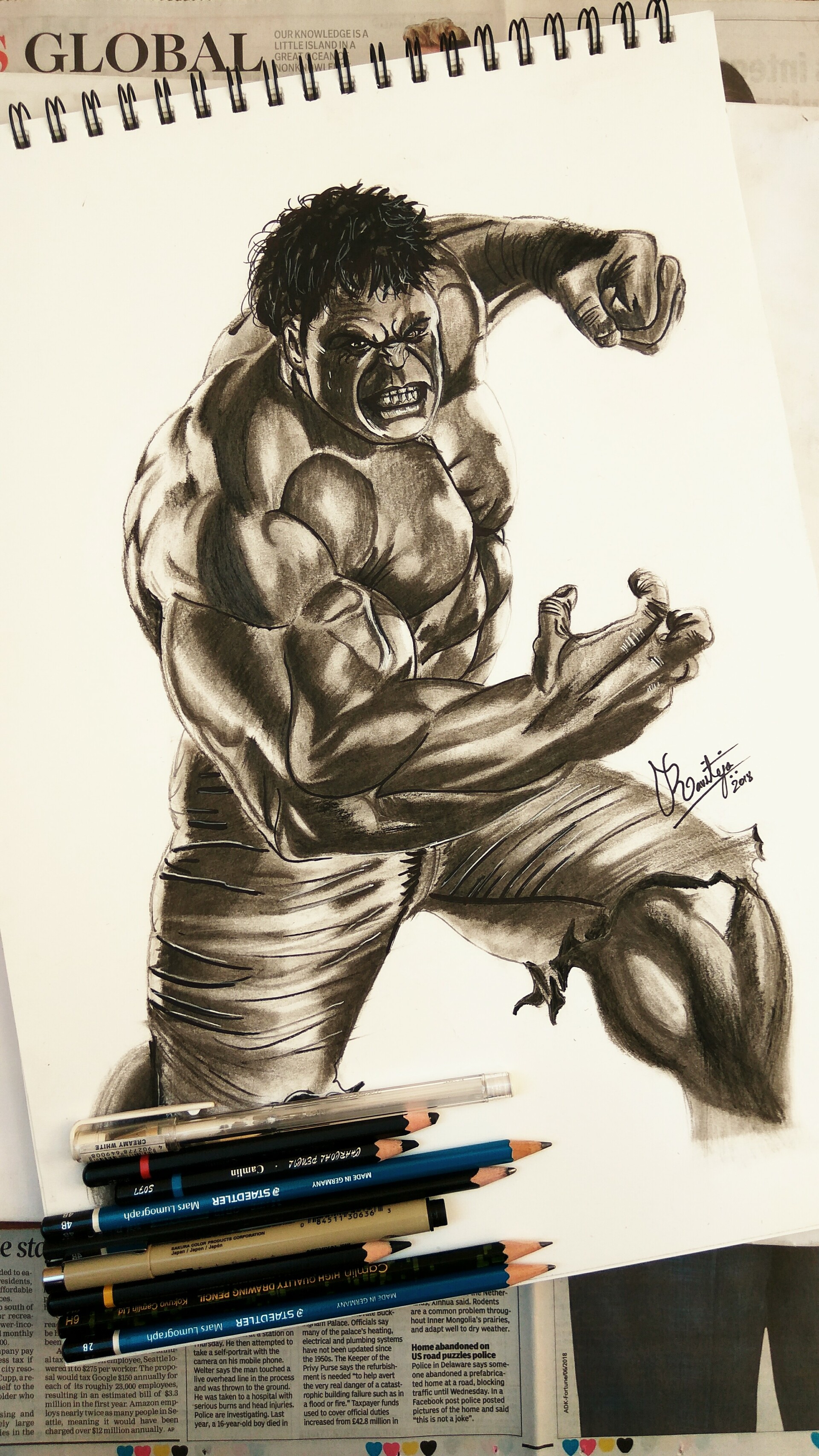 incredible hulk pencil drawings