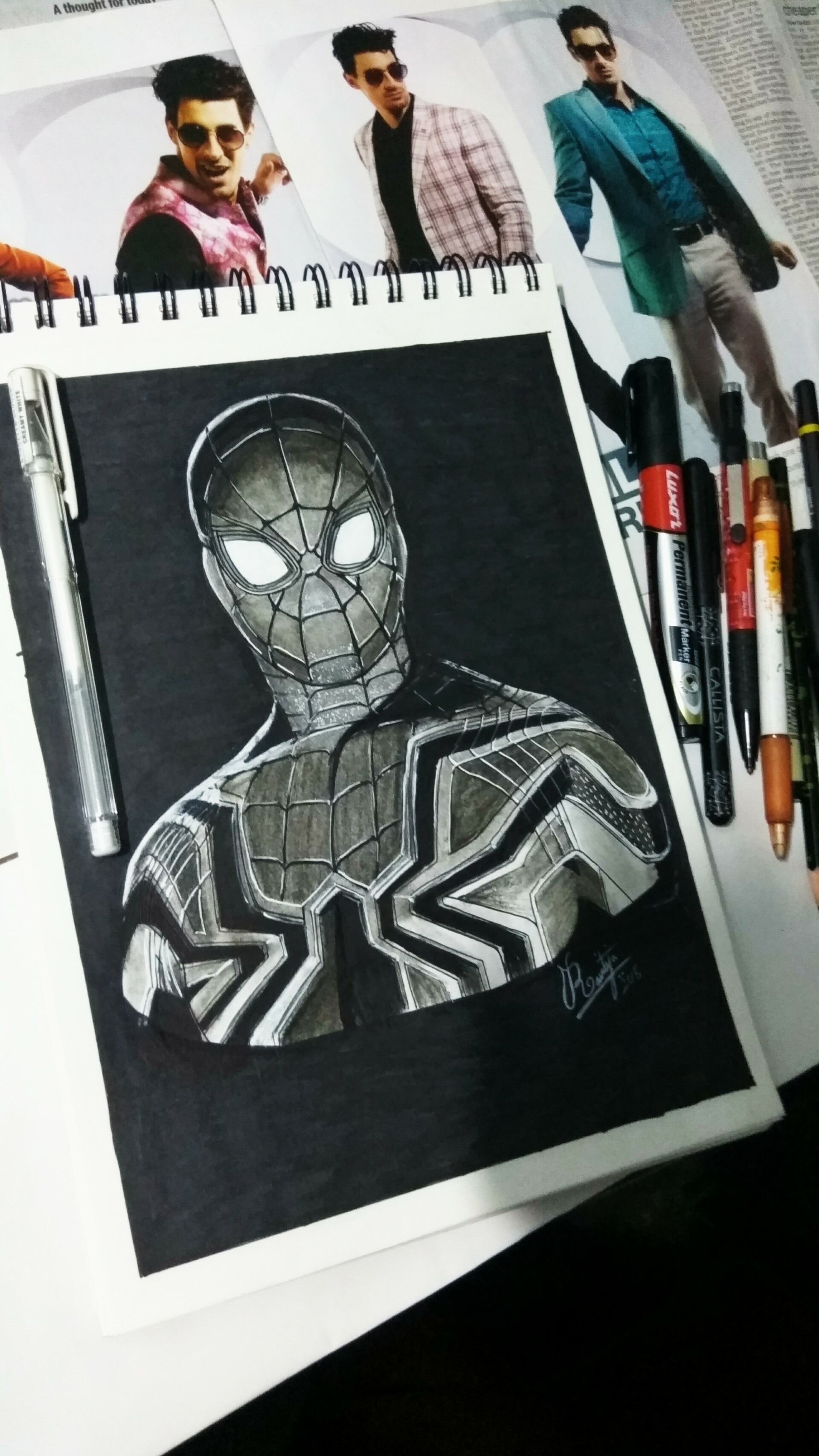 Spider-Man Into the Spider-Verse Iron Spider Artist Sketch Signed Sophia  Cox 1/1 | eBay
