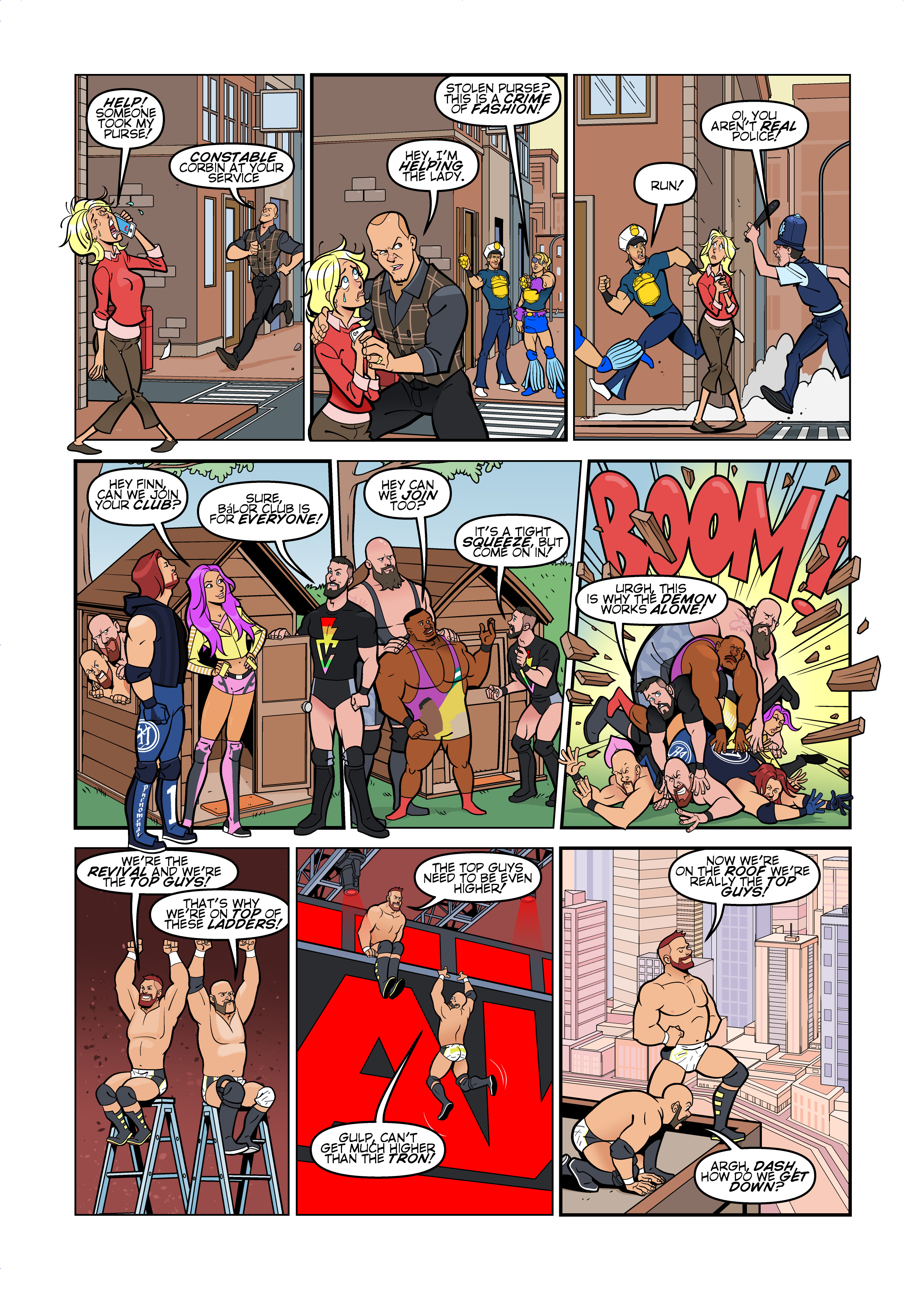 WWE comic strips for WWE Kids Magazine #140