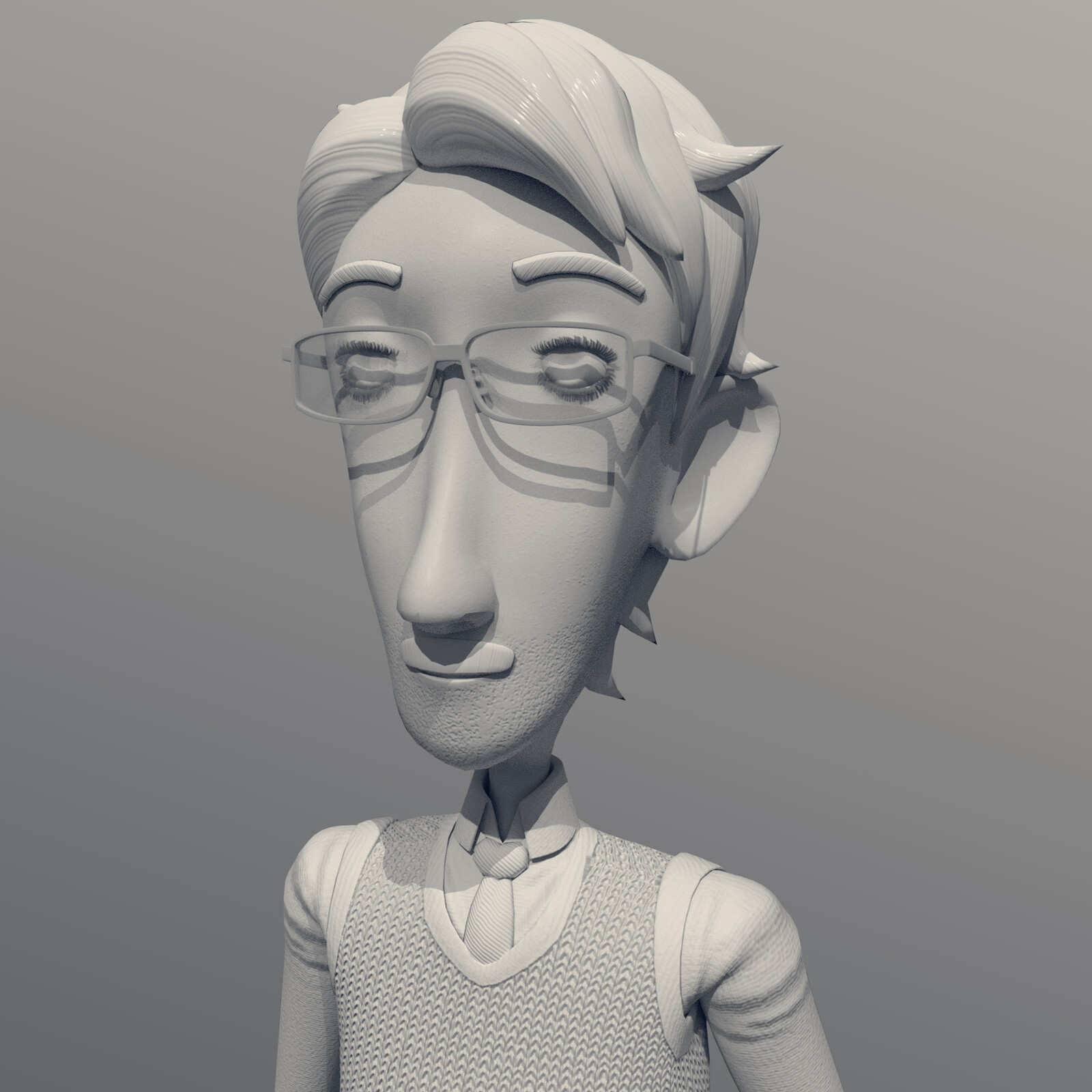 Barry the 60's 70's dad husband animated 3d cg character from my "Suburbia" short film.